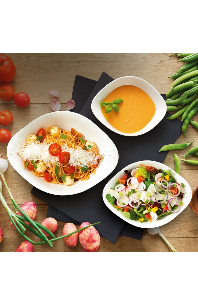 Villeroy & Boch Vapiano 6 Piece Set 2 x Pasta, Salad, Soup Bowl, Alternate, color, White