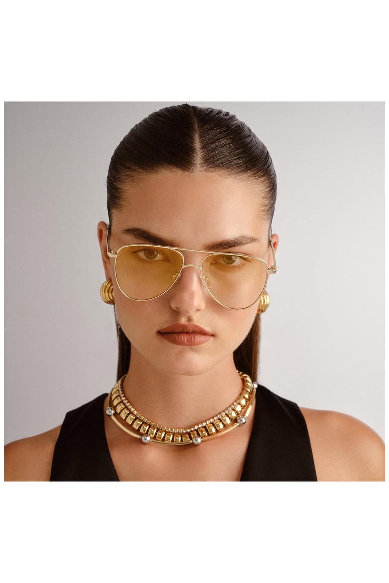 The Duke 57mm Gradient Aviator Sunglasses, Alternate, color, GOLD