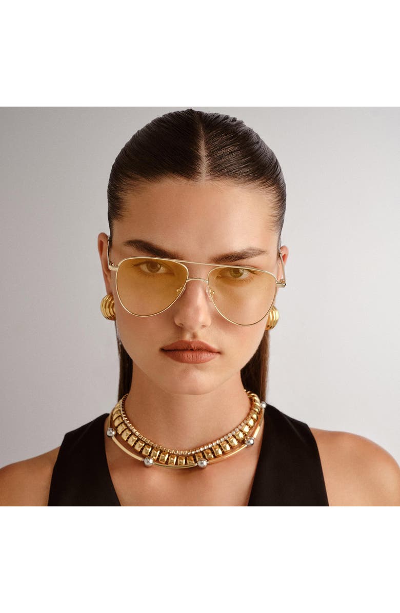 Le Specs The Duke 57mm Gradient Aviator Sunglasses, Alternate, color, Gold