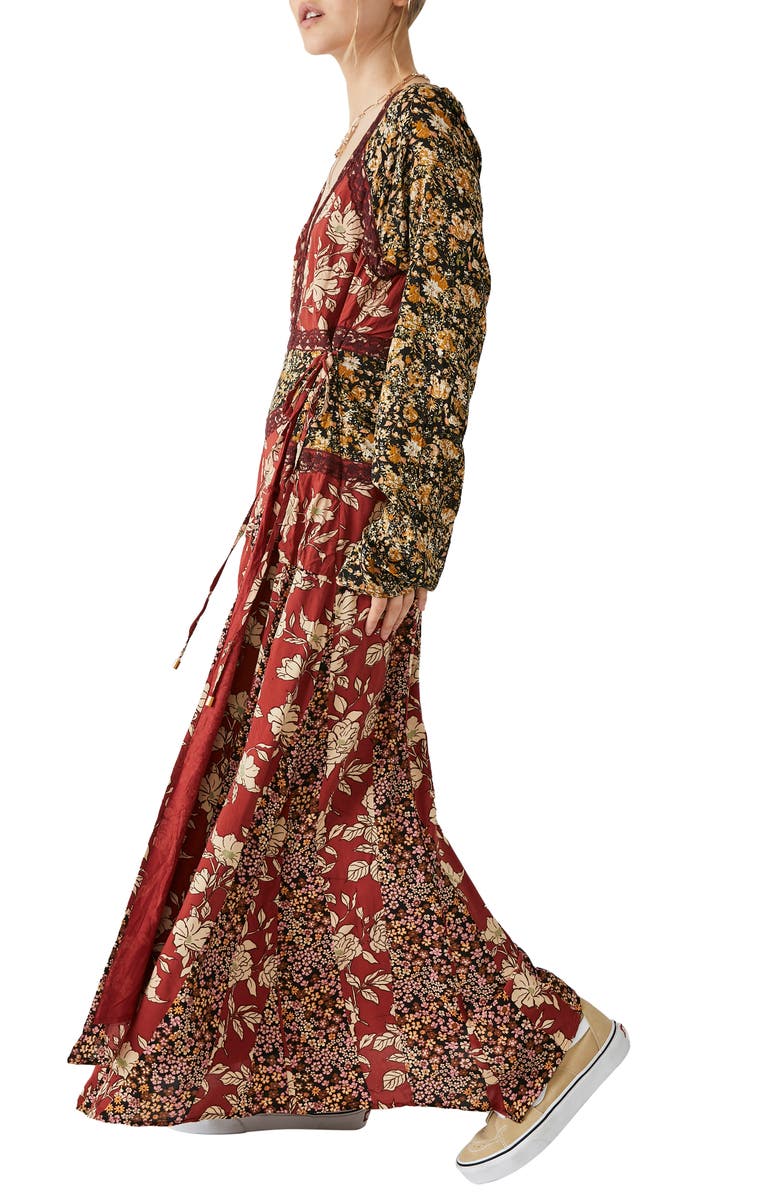 Free People Tilda Mixed Floral Long Sleeve Maxi Dress, Alternate, color, 