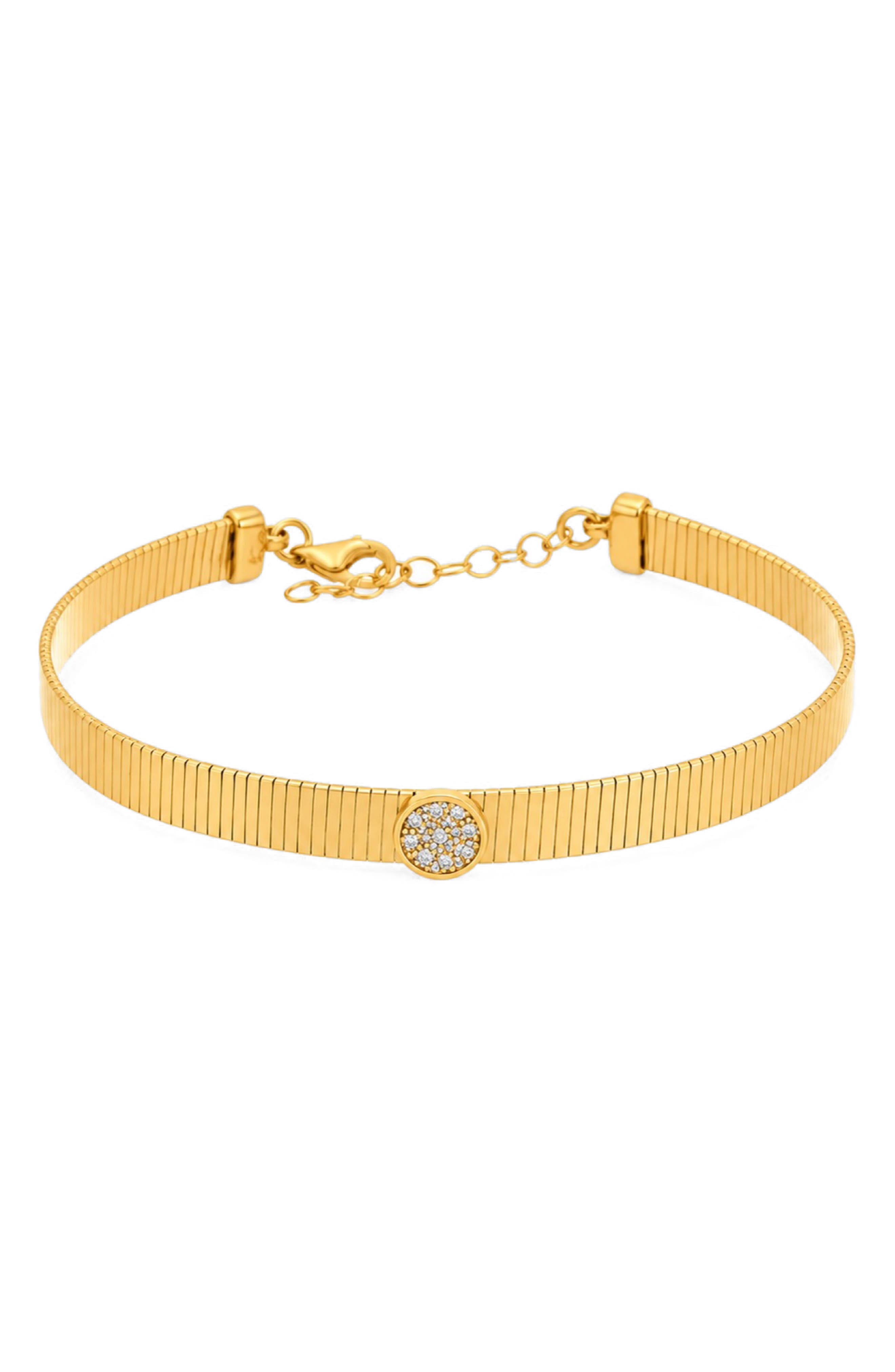 Mesh Pav Medallion Bangle