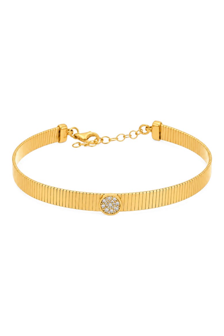 Mesh Pav Medallion Bangle, Main, color, YELLOW