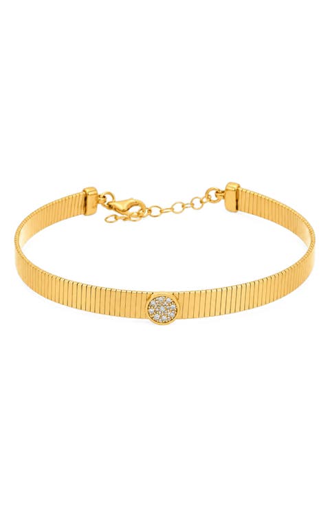 Mesh Pav Medallion Bangle