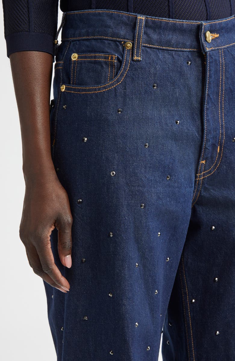 ST. JOHN Rhinestone Embellished Jeans, Alternate, color, Indigo Wash