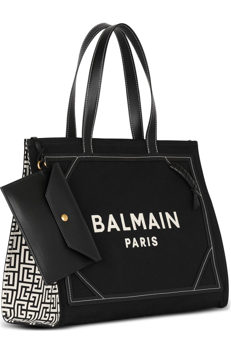 Balmain Medium B-Army Monogram Shopper Tote, Alternate, color,