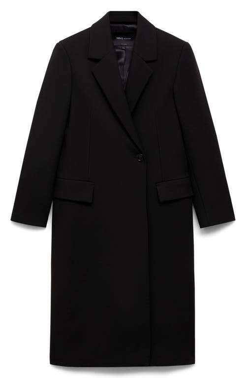 Shop Mango Structured Longline Coat In Black
