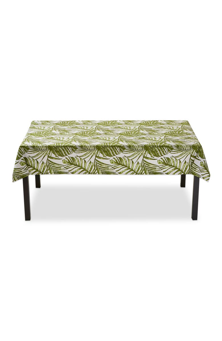 tag Palm Garden Cotton Tablecloth Summer Green Machine Washable, Main, color, Green