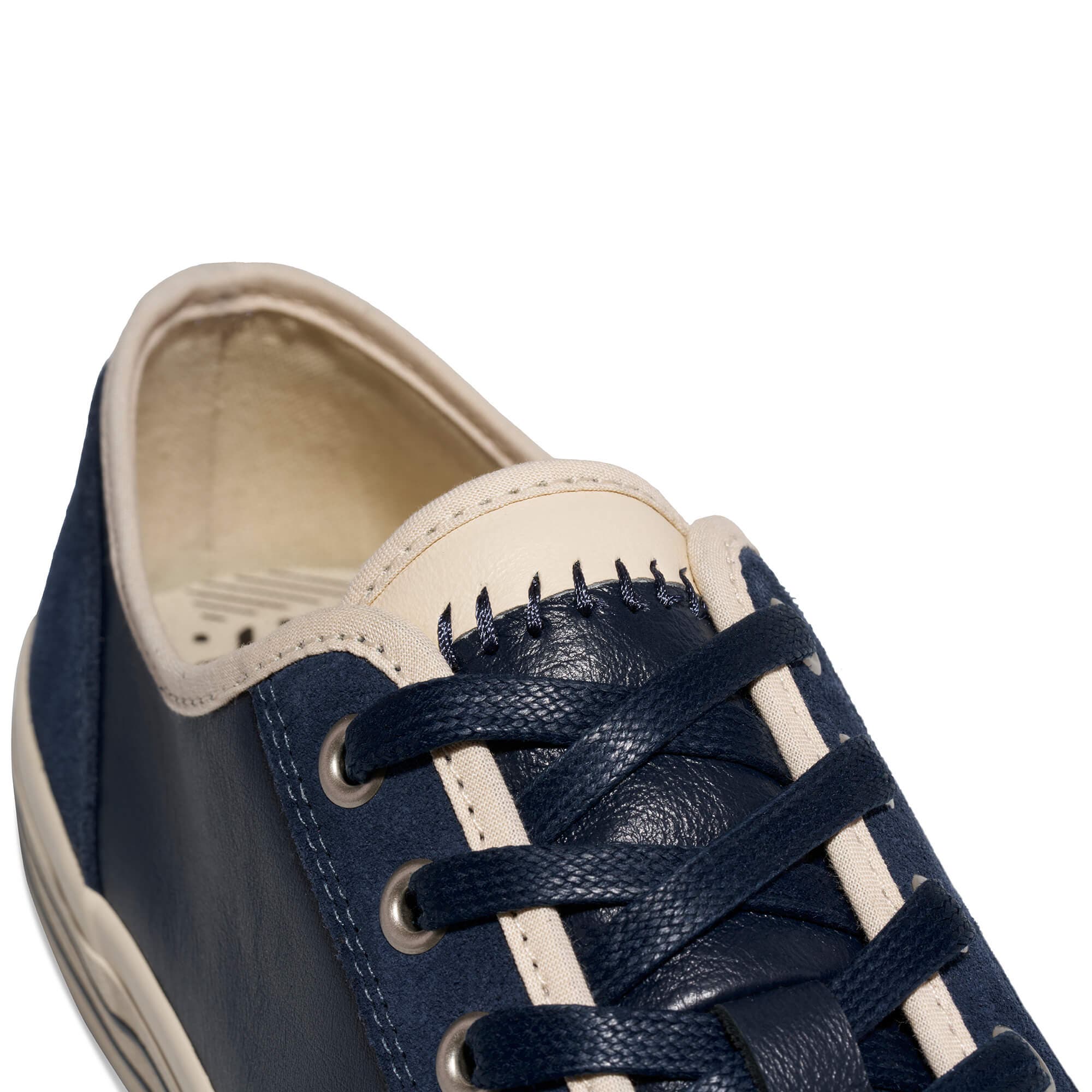 P.F. Flyers Center Vintage Low-Top Leather & Suede Sneaker, Alternate, color, Navy-Antique White