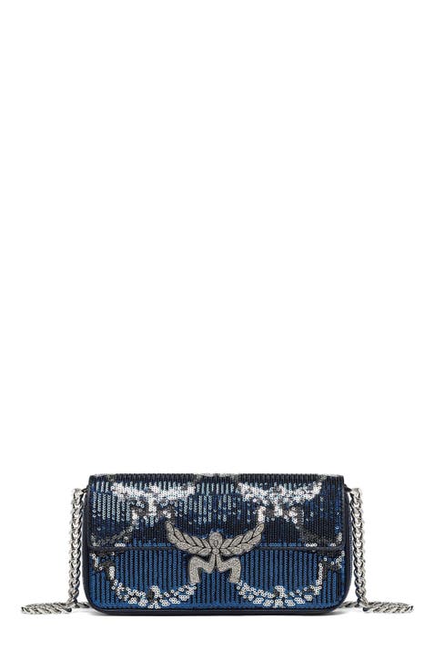 Himmel Shoulder Bag in Sequin Monogram Leather