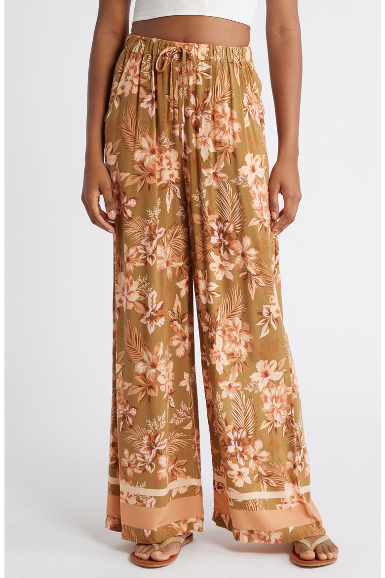 Desert Dreams Floral Wide Leg Pants, Main, color, BRONZE