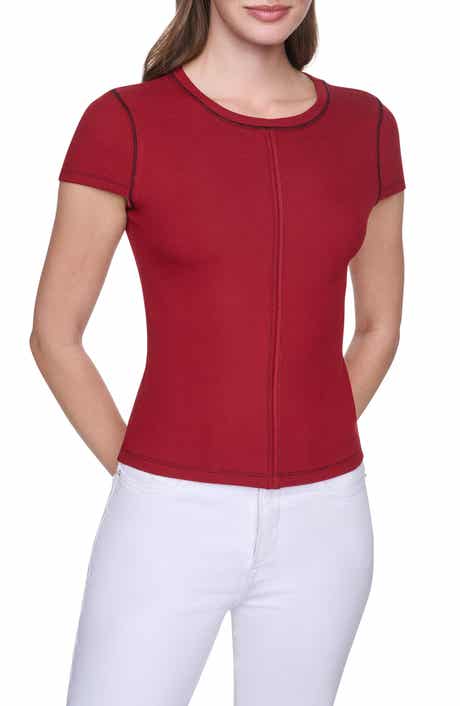 DKNY Short Sleeve Contrast Stitch T-Shirt
