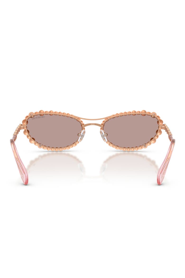 56mm Oval Sunglasses, Alternate, color, ROSE GOLD / LIGHT PURPLE BROWN