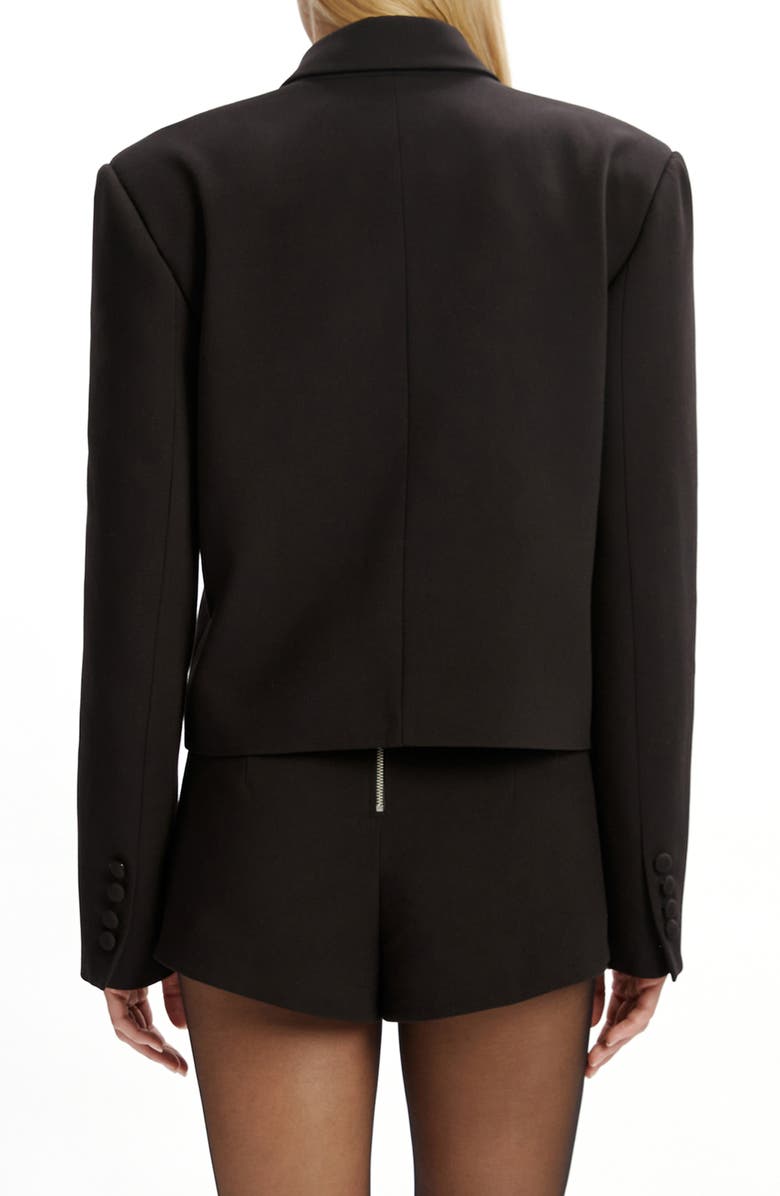 Bardot Jezel Double Breasted Crop Blazer, Alternate, color, Black