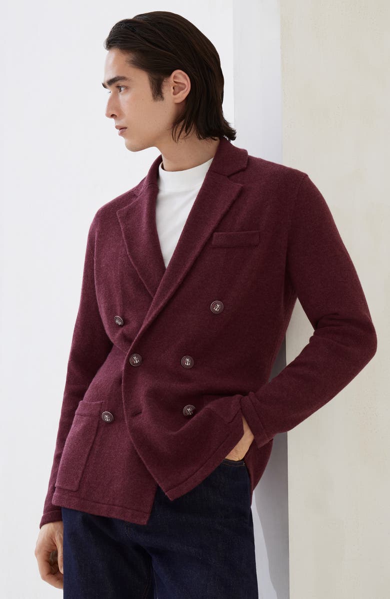 Brunello Cucinelli Jacket-style cardigan, Alternate, color, Burgundy