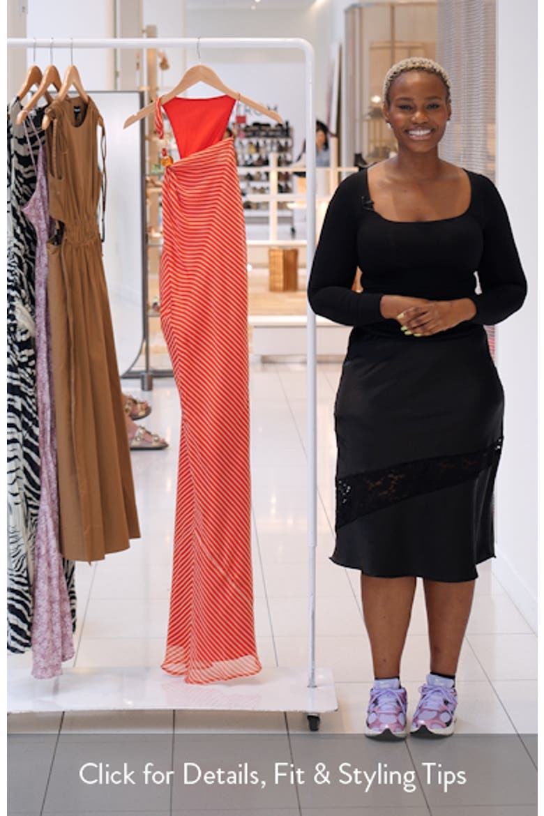 Beaded Stripe Halter Maxi Dress video