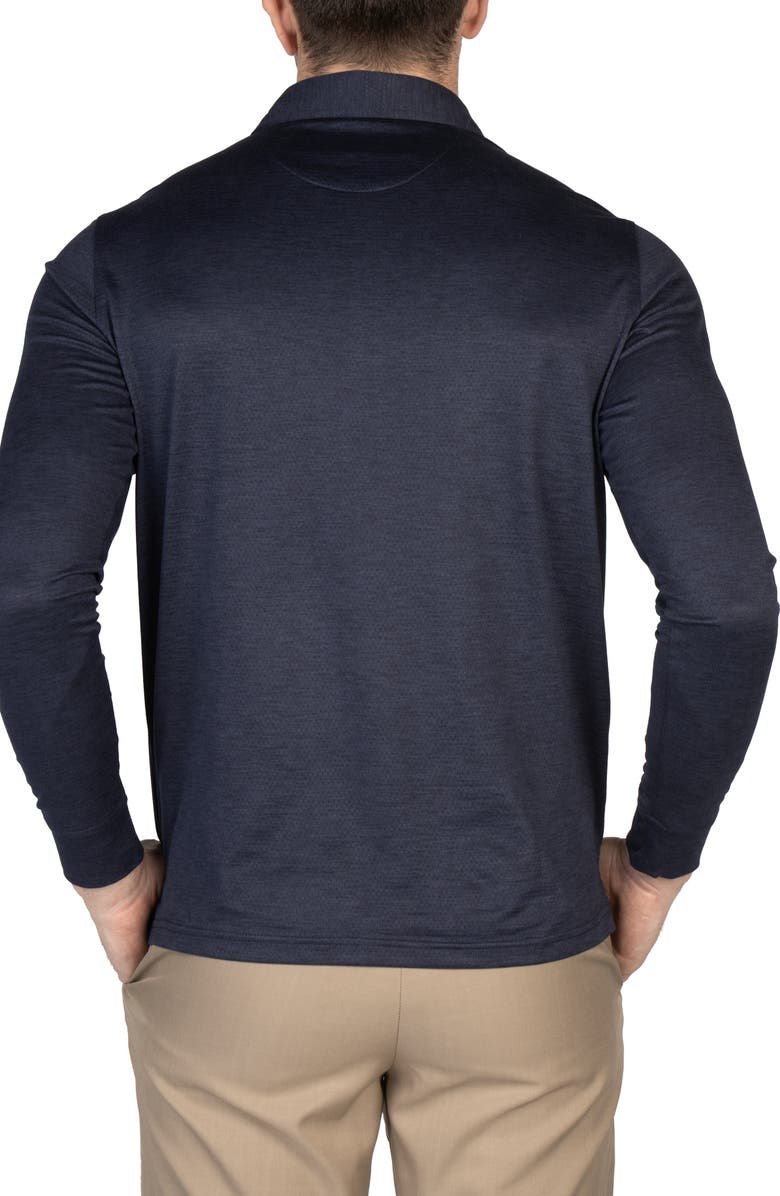 TailorByrd Long Sleeve Performance Knit Polo, Alternate, color, Navy
