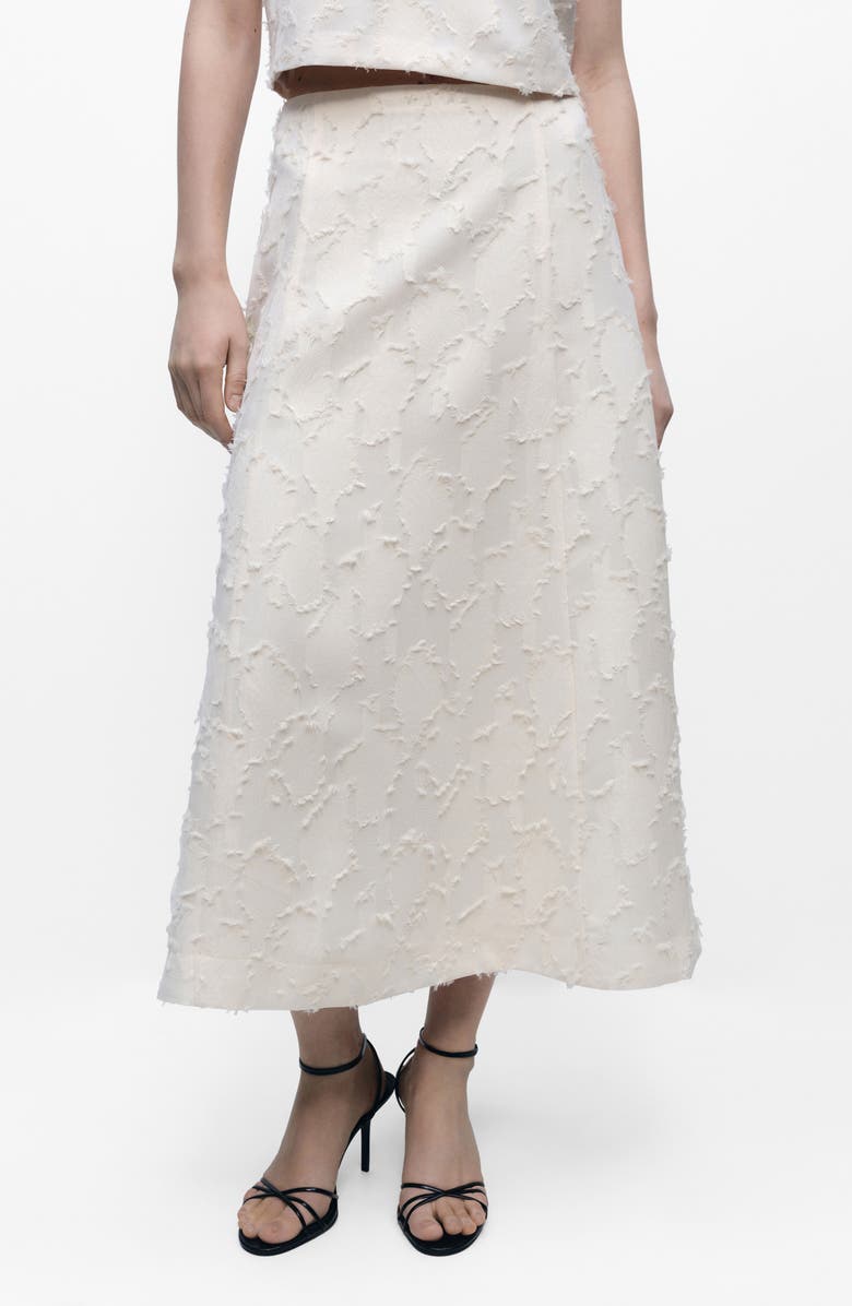 MANGO Textured Flare Midi Skirt, Main, color, 