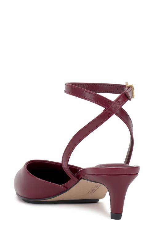 Vince Camuto Irva Womens Solid Leather Kitten Heels In Burgundy