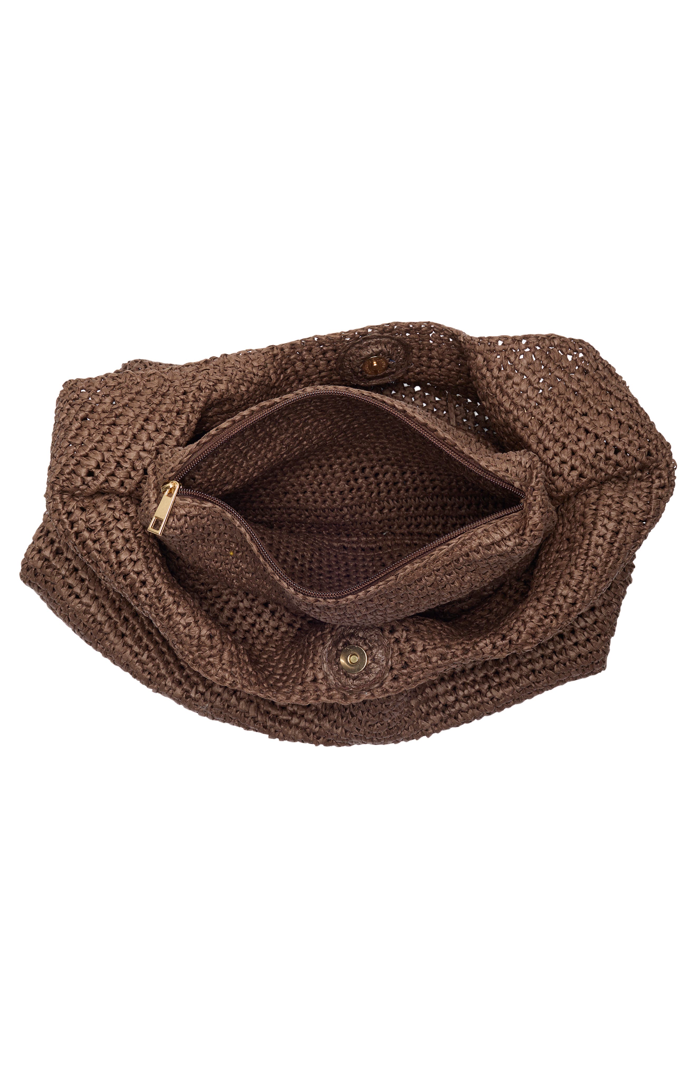 Collection XIIX Slouchy Straw Bag, Alternate, color, Chocolate