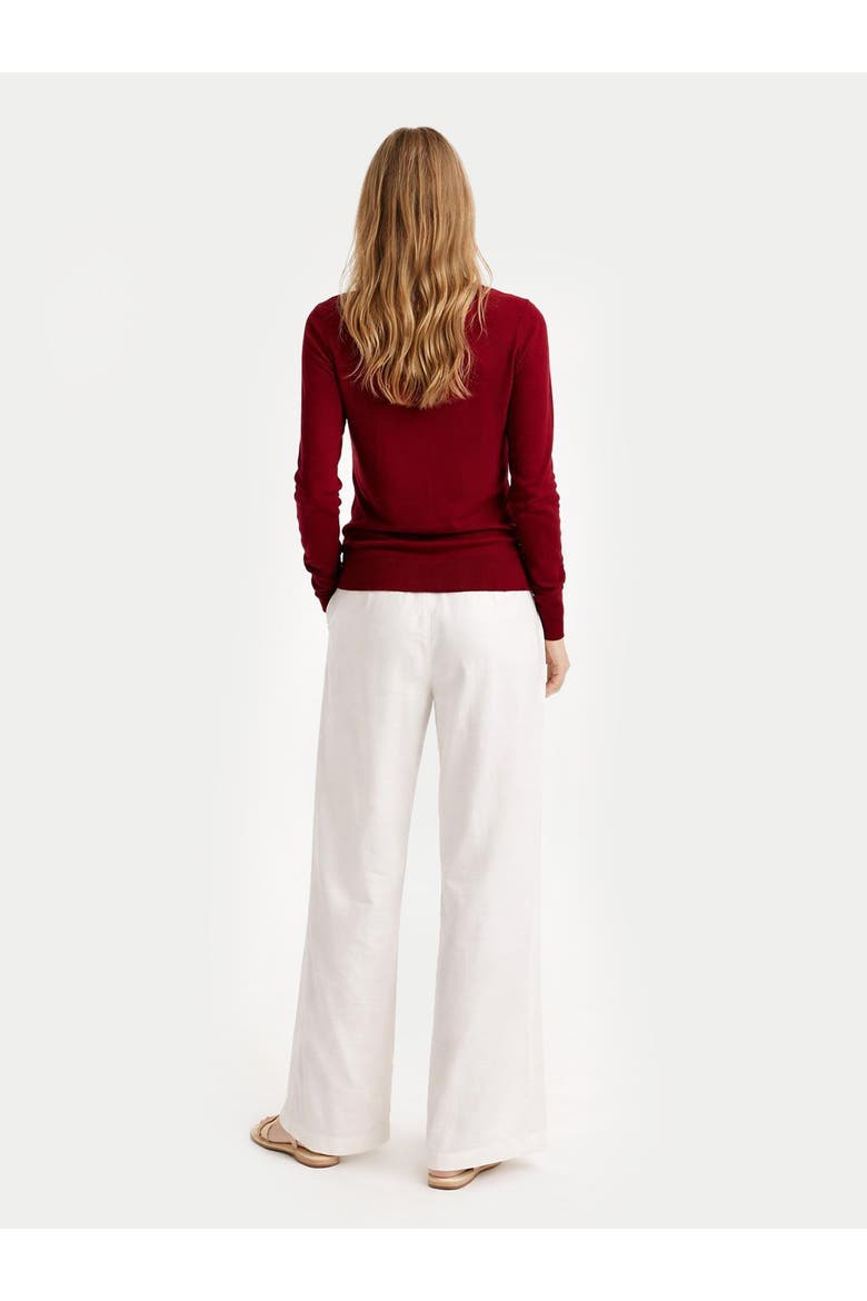 Timeless Cashmere V-Neck Cardigan, Alternate, color, bordeaux