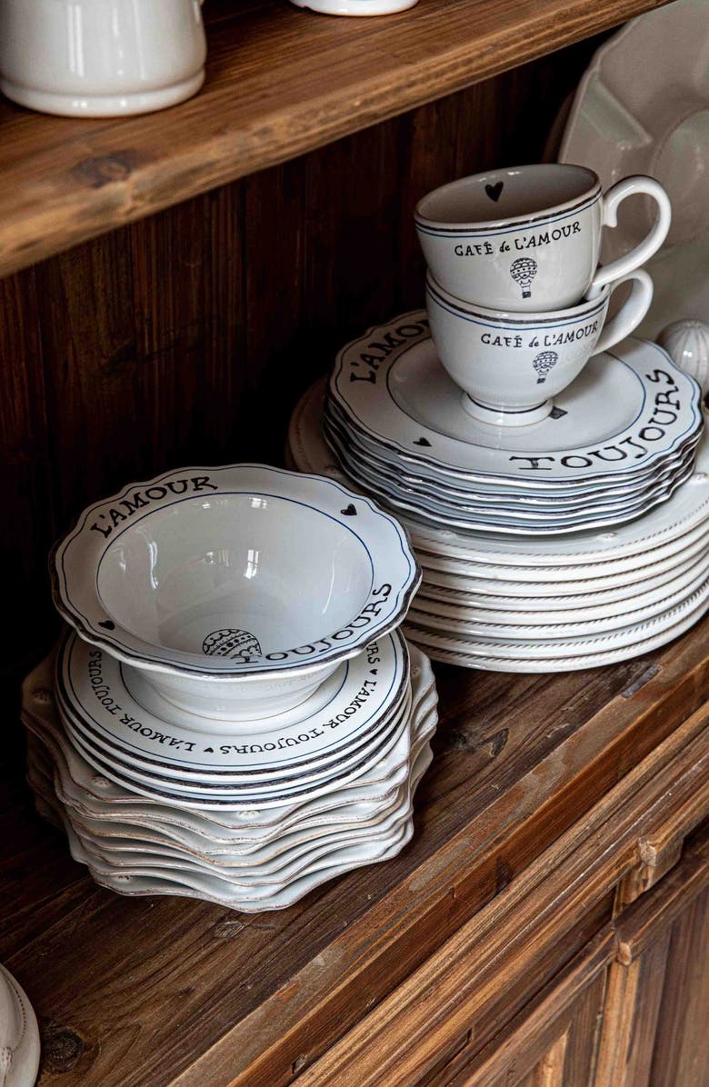 Juliska L'Amour Toujours Breakfast Coffee Cup, Alternate, color, Whitewash Black