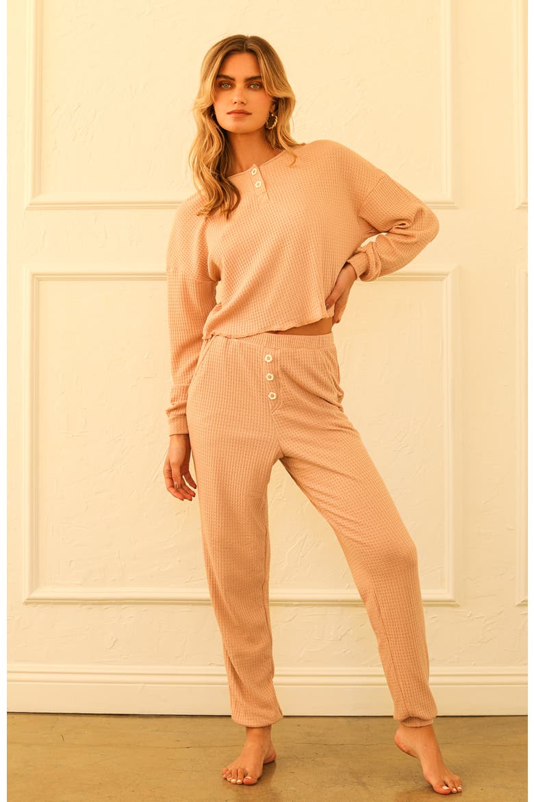 Scout Long Sleeve Oversized Crop Top, Main, color, Nude