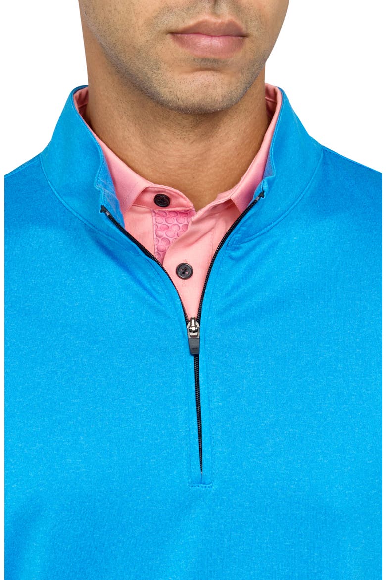 Regular Fit Melange Recycled Performance Quarter Zip, Alternate, color, LT BLUE