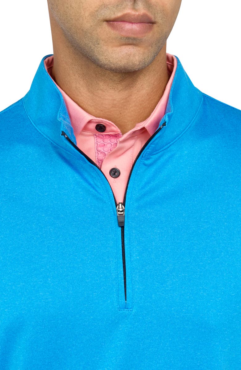 CON.STRUCT Regular Fit Melange Recycled Performance Quarter Zip, Alternate, color, Lt Blue