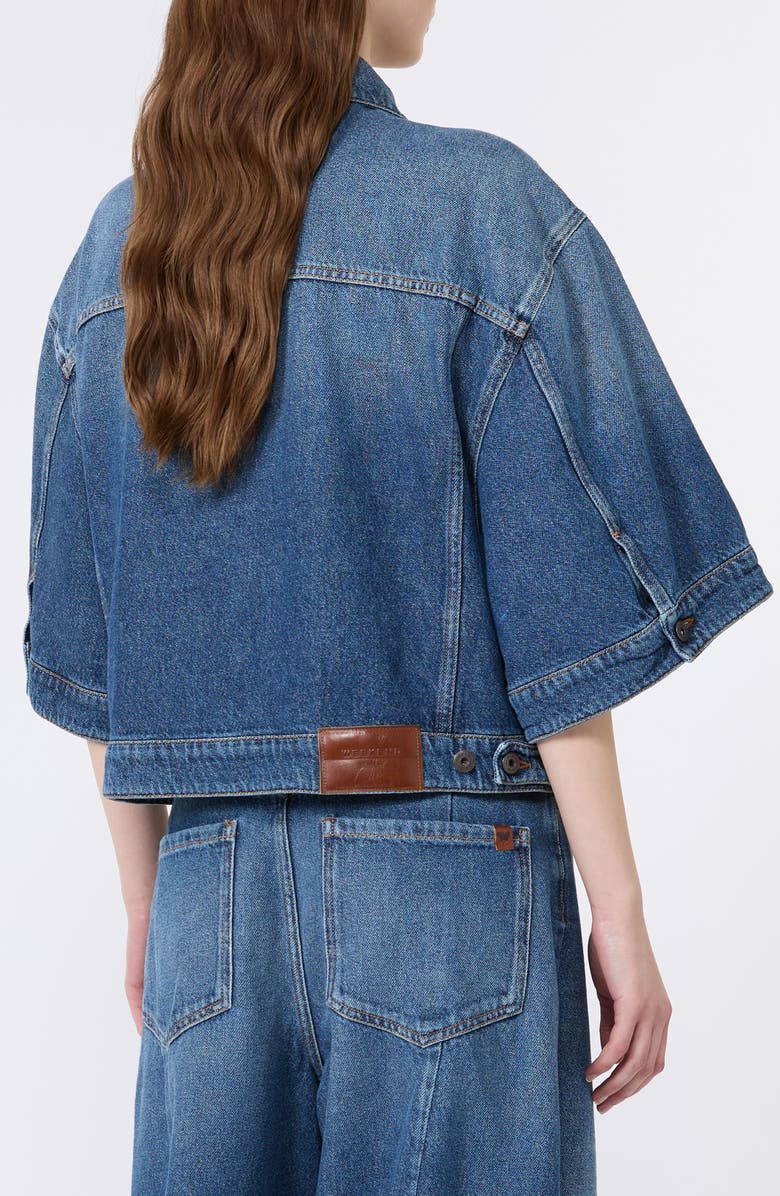 Weekend Max Mara Liuti Crop Denim Jacket, Alternate, color, Navy