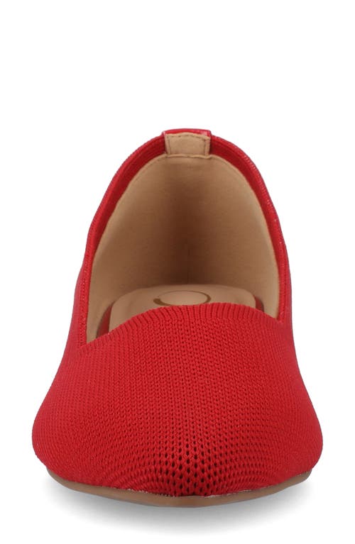 Journee Collection Minnah Knit Almond Toe Flat In Red