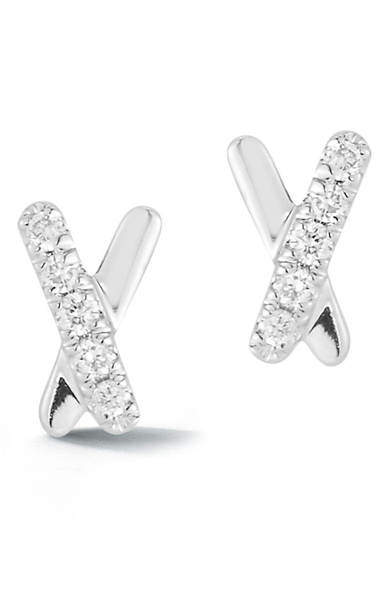 Dana Rebecca Designs Pave Diamond Mini X Stud Earrings, Main, color, 