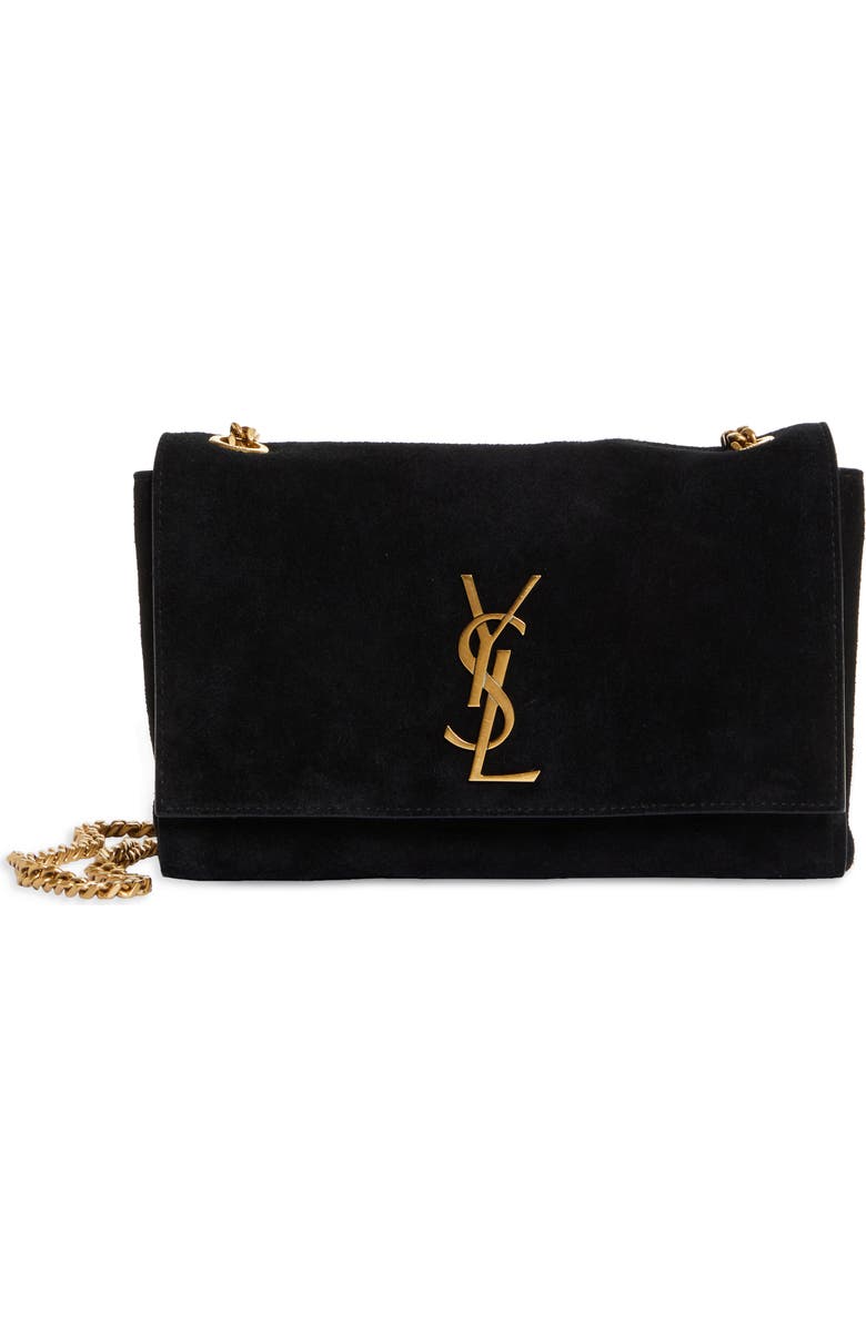 Saint Laurent Kate Reversible Suede & Leather Crossbody Bag, Main, color,