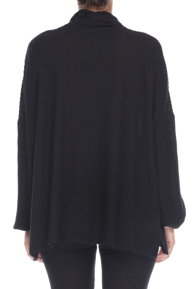Intimates Lounge Pro Waffle Pullover, Alternate, color, BLACK