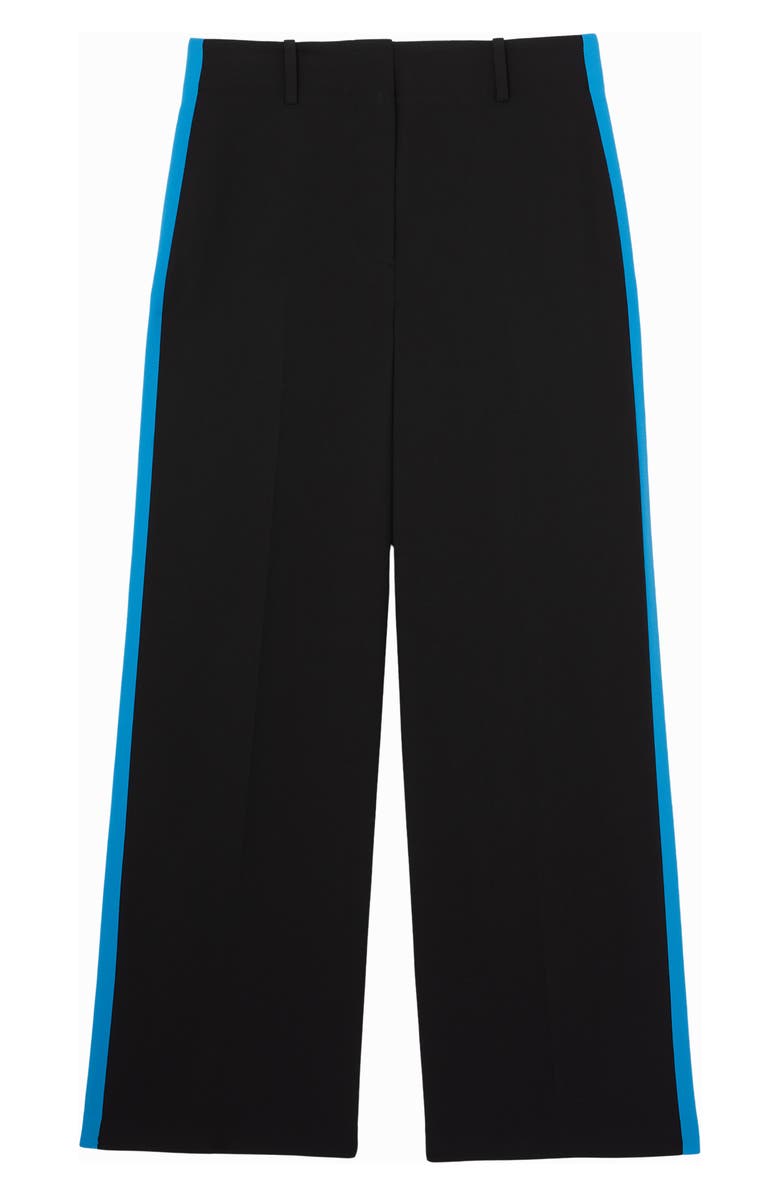 Reiss Isla Side Stripe Wide Leg Pants, Alternate, color, Black