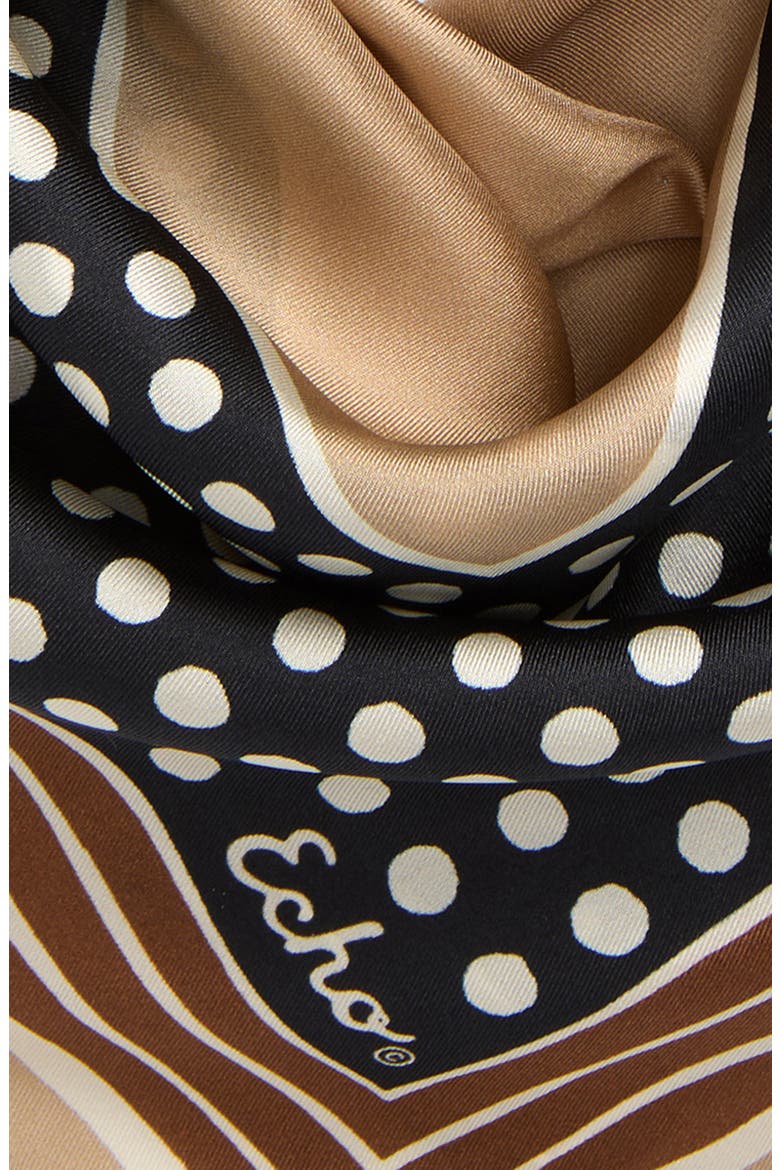 Dotty Silk Bandana, Alternate, color, BLACK