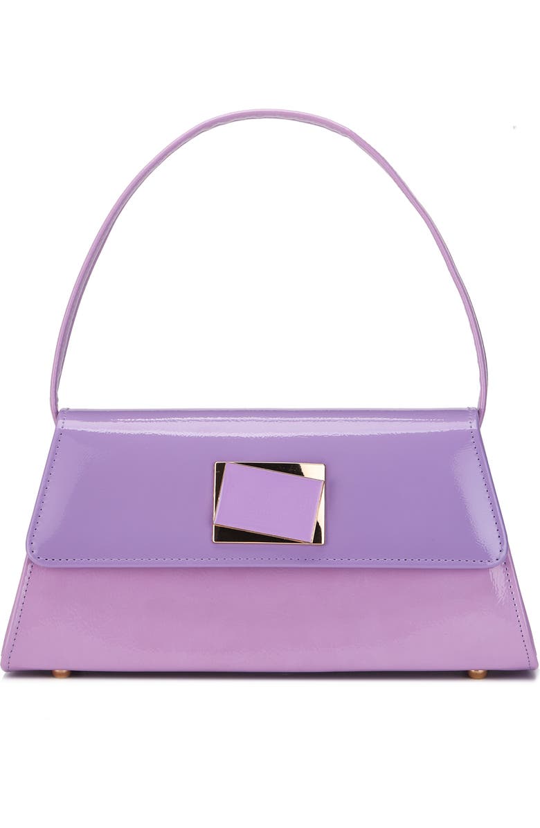 NINETY UNION Patent Faux Leather Handbag, Main, color, Lavender Multi