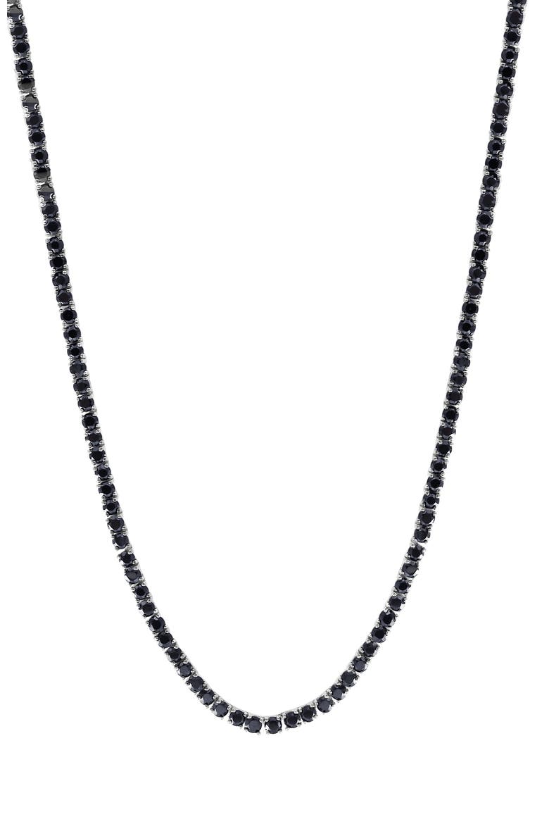 Black Spinel Layered Necklace in Sterling Silver, Main, color, Black