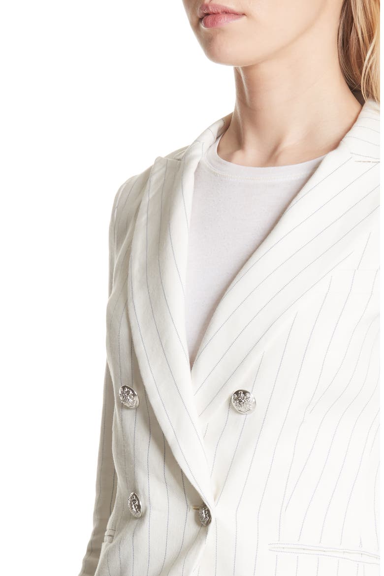 Apollo Pinstripe Jacket, Alternate, color, OFF WHITE/ BLUE STRIPE
