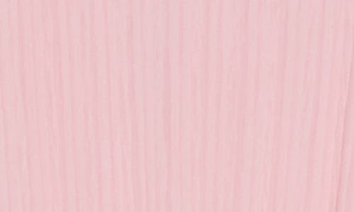 Zoe And Claire Short Sleeve Smocked Plissé Dress In Pink