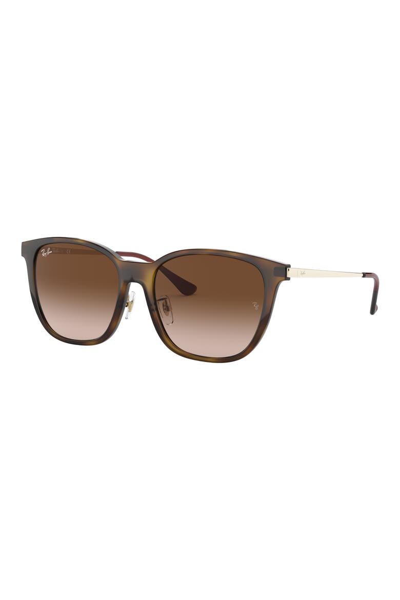 55mm Gradient Square Sunglasses, Alternate, color, LIGHT HAVANA / BROWN GRADIENT