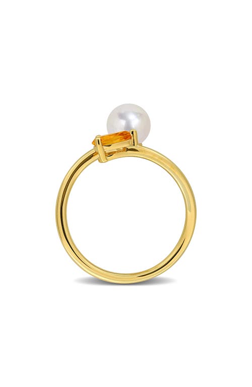 Delmar Cultured Pearl & Semiprecious Stone Crossover Ring