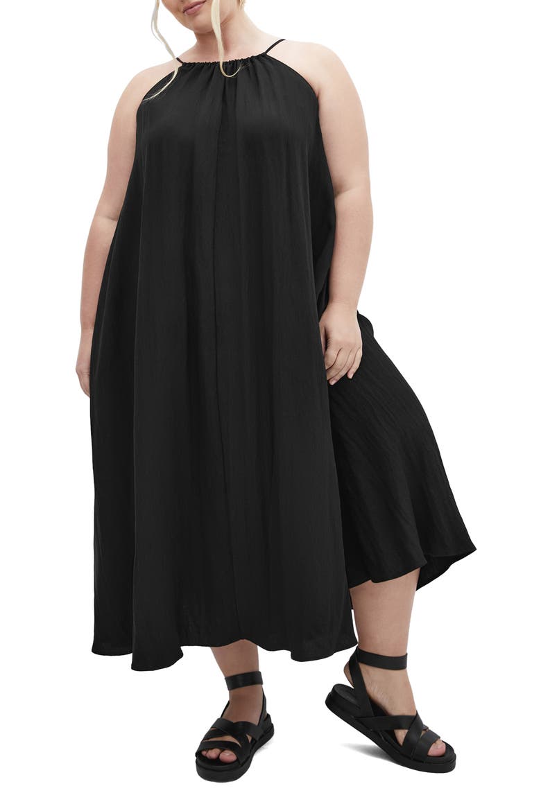 Aiza Sleeveless Maxi Dress, Main, color, BLACK