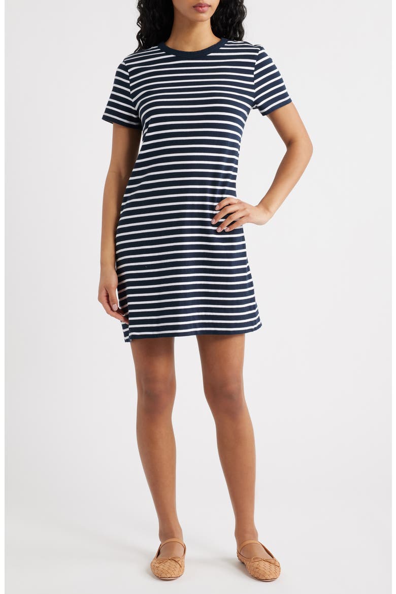 Stripe T-Shirt Minidress, Main, color, DARK NAVY1