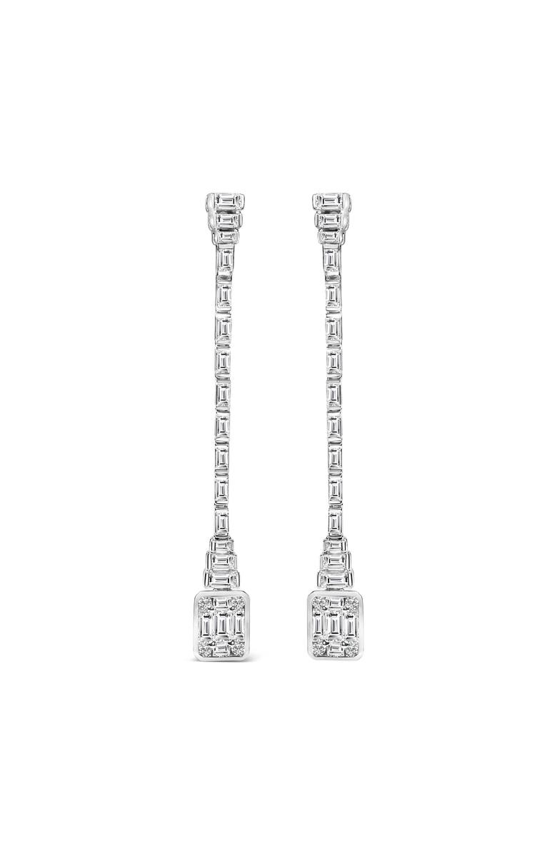 Haus of Brilliance 14K White Gold 1 1/2 Ct Diamond Composite Mosaic Drop Earrings, Main, color, White