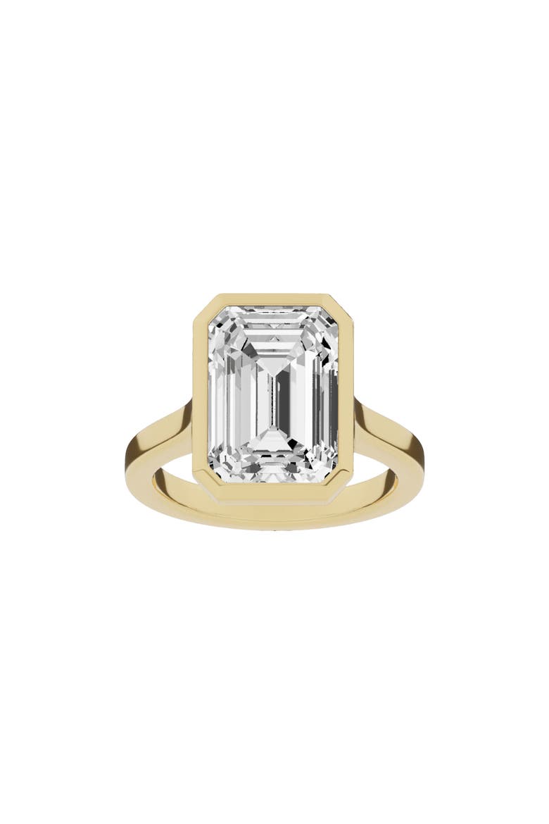 18K Gold Emerald Cut Lab Created Diamond Solitaire Ring - 8.0 ctw (Nordstrom Exclusive), Main, color, 18K YELLOW GOLD