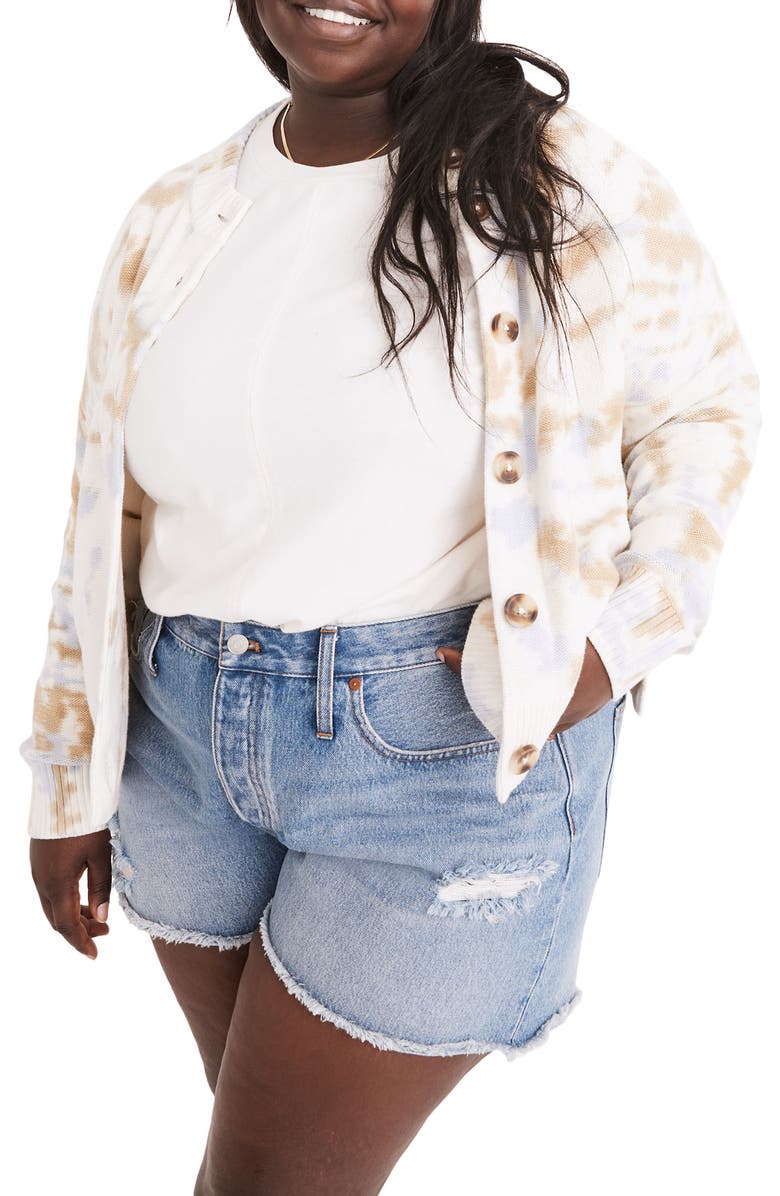 Madewell Tie Dye Broadway Cardigan Sweater, Main, color, 