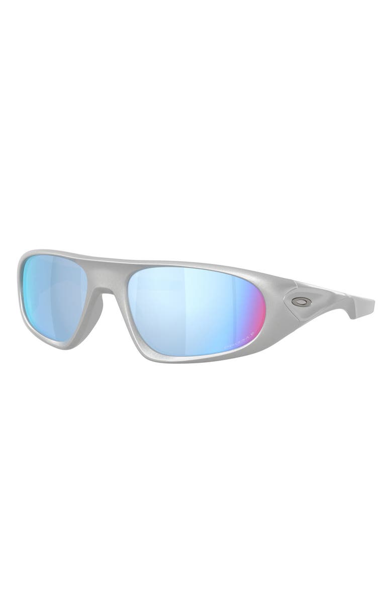 Oakley Neoforma 60mm Prizm<sup>™</sup> Polarized Oval Sunglasses, Alternate, color, Silver / Prizm Deep Water