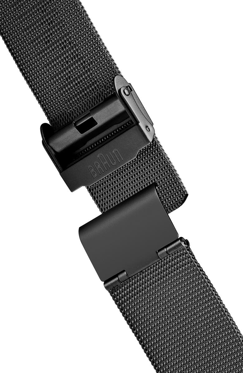 Braun 'Slim Line' Mesh Strap Watch, 38mm, Alternate, color, 