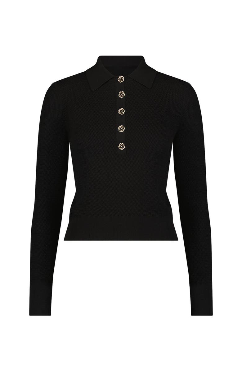 The Noli Shop Darla Rose Polo Shirt, Alternate, color, Black