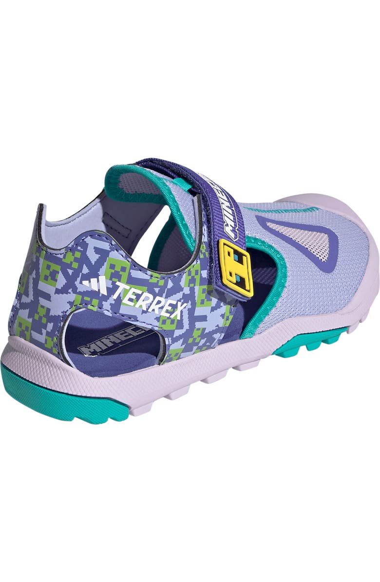 adidas x Minecraft Kids' Terrex Cap Toe Sandal, Alternate, color, Violet/ Cobalt/ Mint